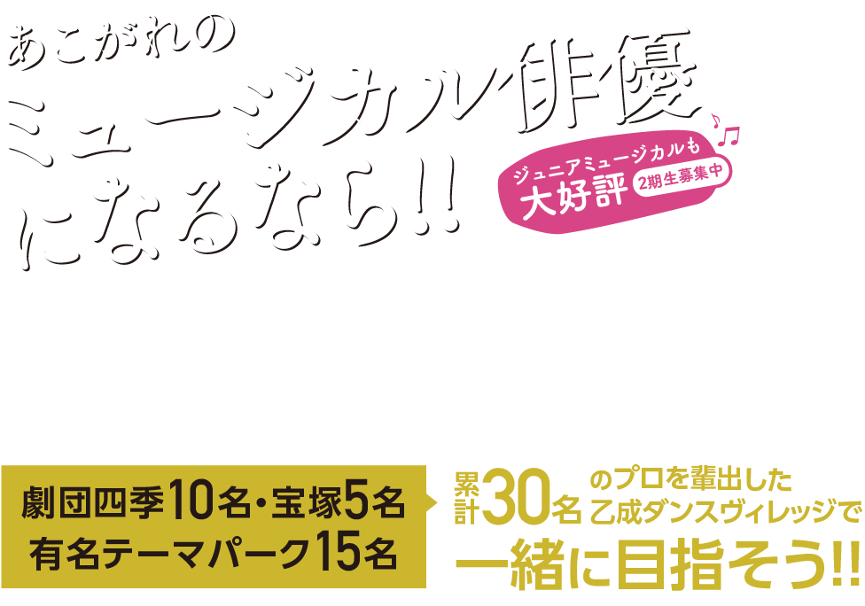 乙成孝二ダンスヴィレッジ プロのミュージカル俳優 ダンサーを目指している方へ